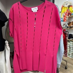 Joseph Ribkoff Hot Pink Car Wash Sweater